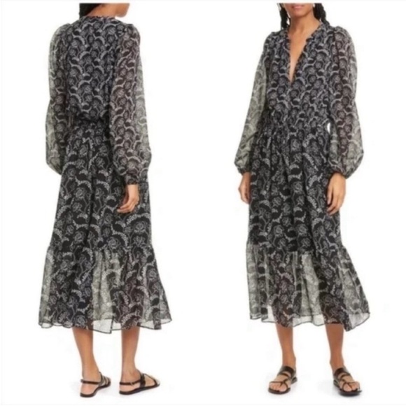 A.L.C. Dresses & Skirts - ALC Kate Floral Long Sleeve Silk Blend Midi Dress